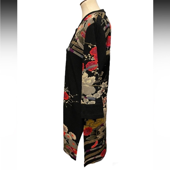 Draper’s & Damon’s Mandarin Floral Asian Garden Duster Coat Jacket Medium NWOT - Picture 9 of 14
